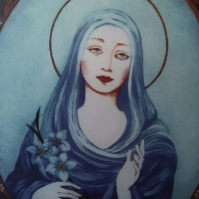 Madonna-oil-on-glass
