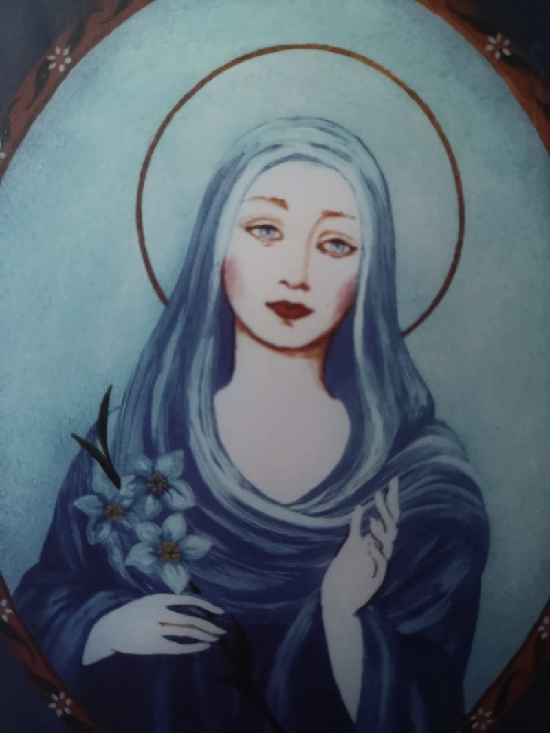 Madonna-oil-on-glass