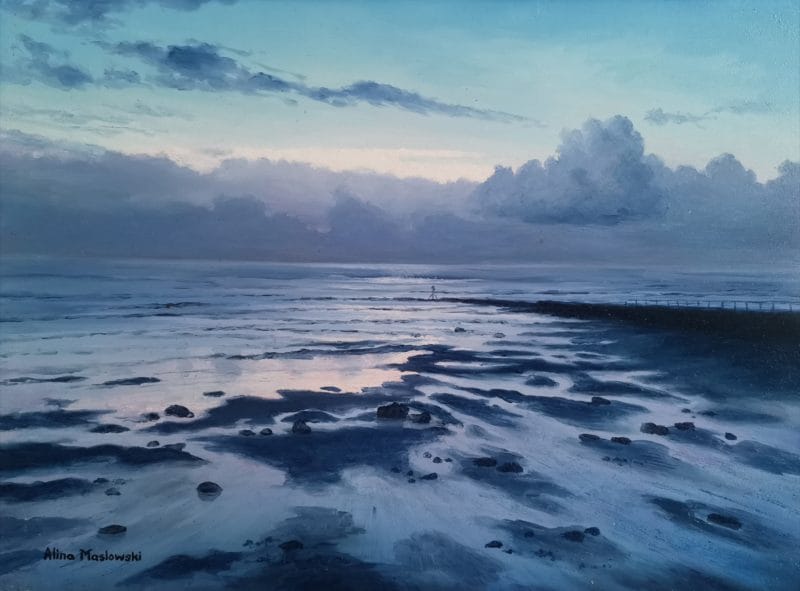 Shanklin-sunrise-oil-on-panel