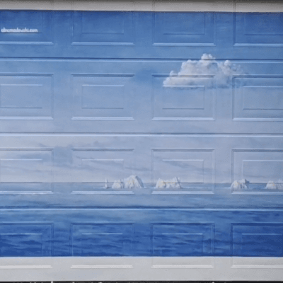 The Needles painted on a Garage Door