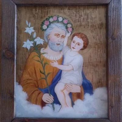 San Giuseppe con Gesu Bambino (ghirlando)