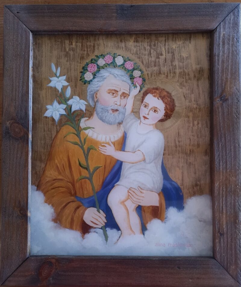 San Giuseppe con Gesu Bambino (ghirlando)