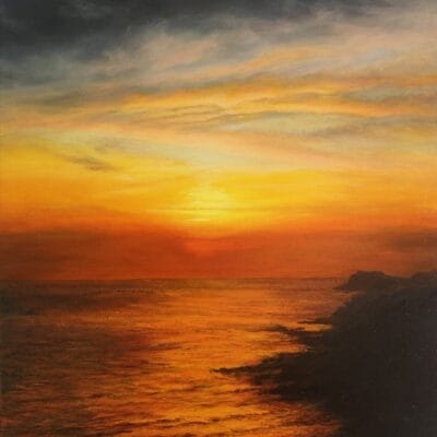 Sunset over Steephill Cove